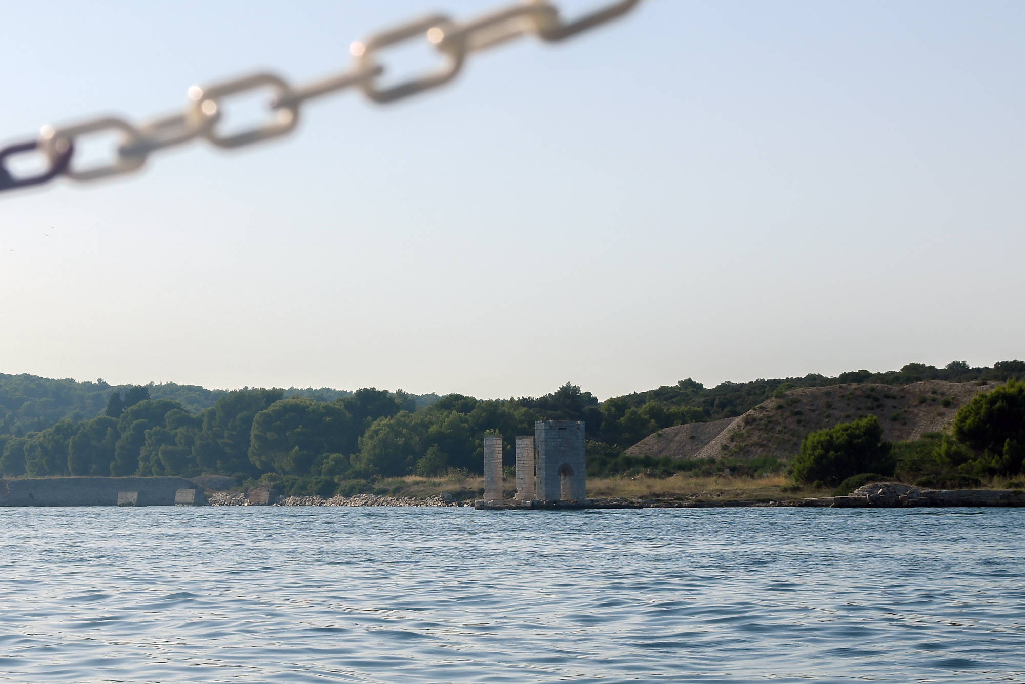 Brijuni archipelago ruins from the sea