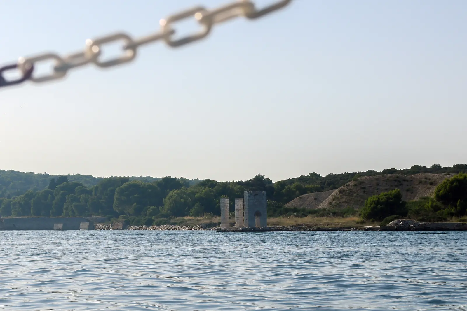 Brijuni archipelago ruins from the sea