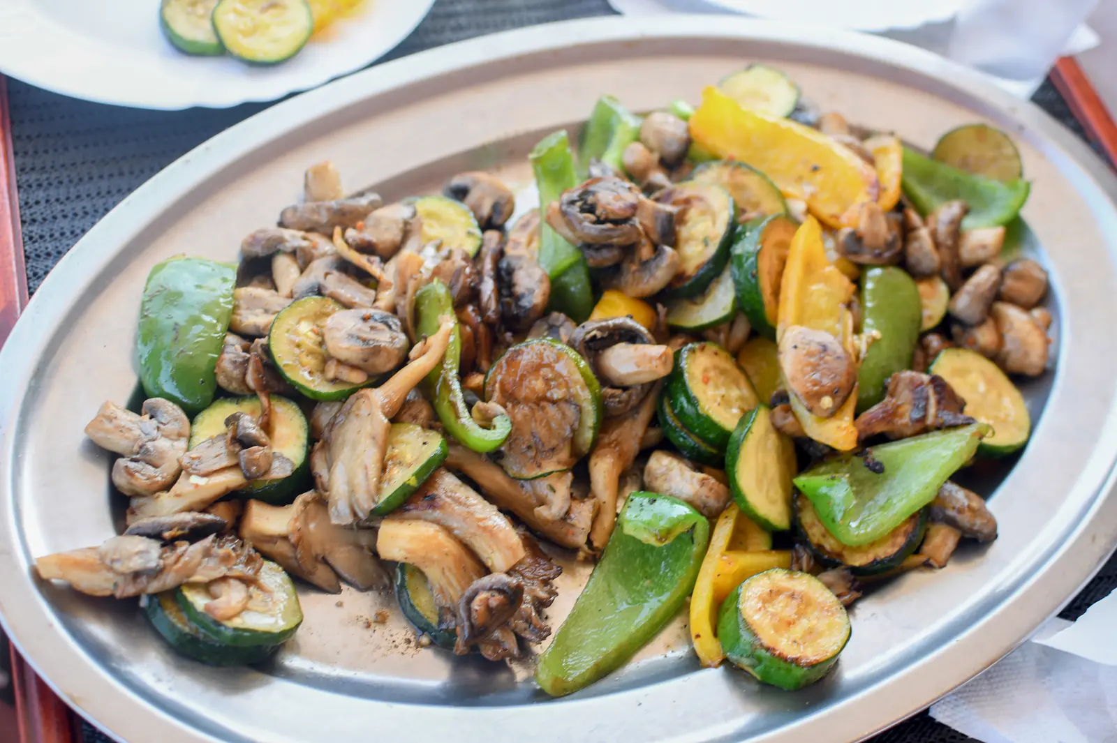 Fresh grilled vegetables on board